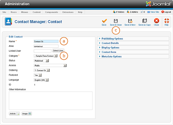 Creating a Contact Us page